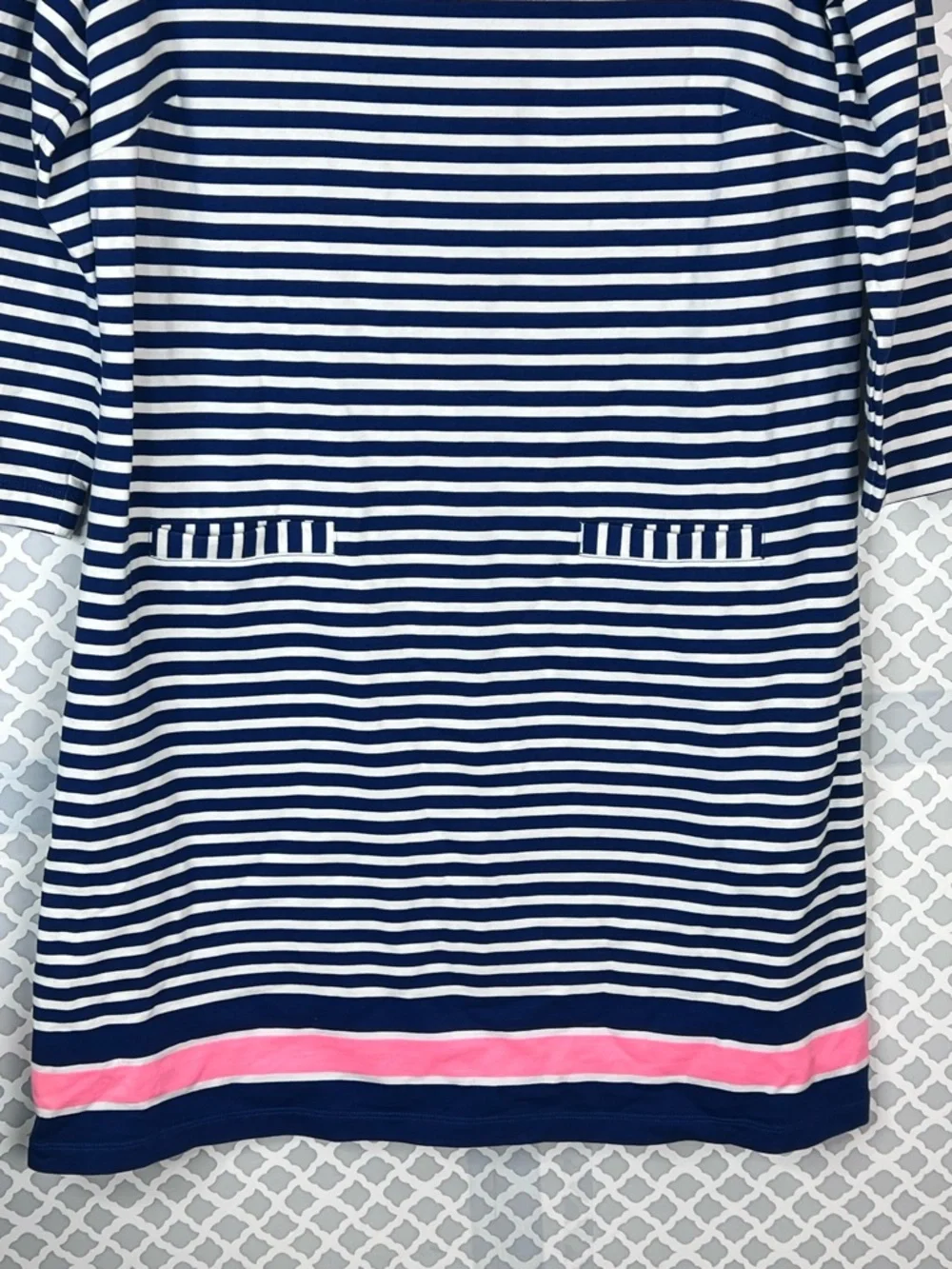 EUC Lilly Pulitzer Irina Boat Neck Striped Terry Knit Dress In Guava Melon